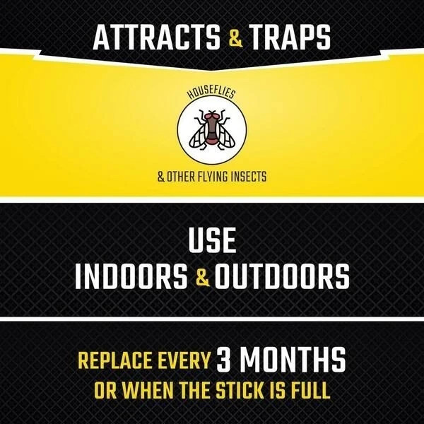 2 Pack Black Flag Fly Stick Hanging Indoor Outdoor Fly Trap No Insecticide gallery