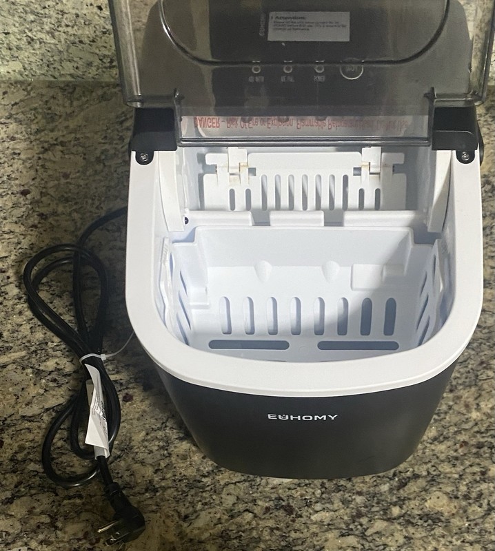 EUHOMY Countertop Ice Maker Machine with Handle 26lbs in 24Hrs 9 Ice Cubes Ready gallery