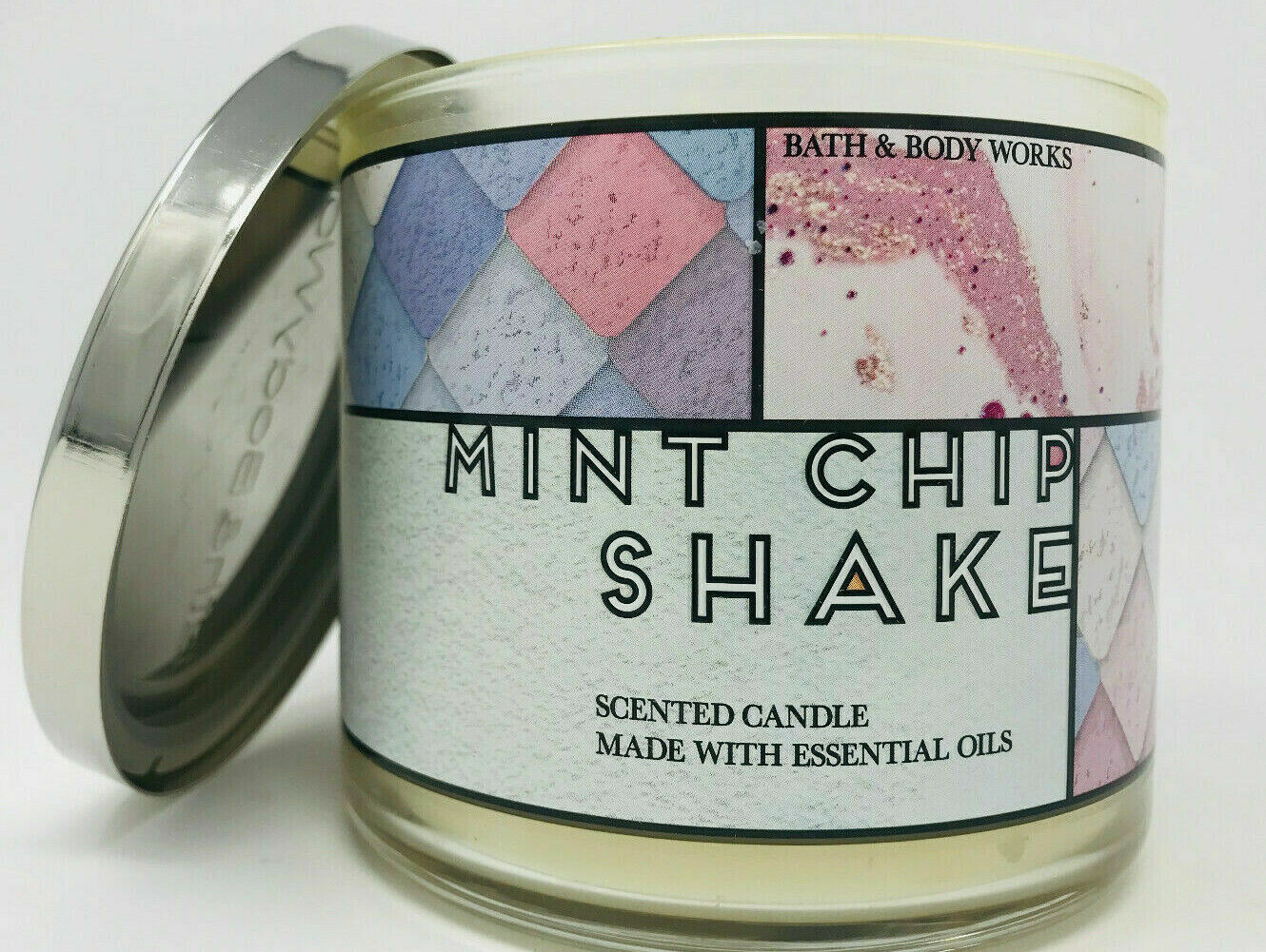Bath & Body Works Candle 3-Wick Mint Chip Shake 14.5 oz gallery
