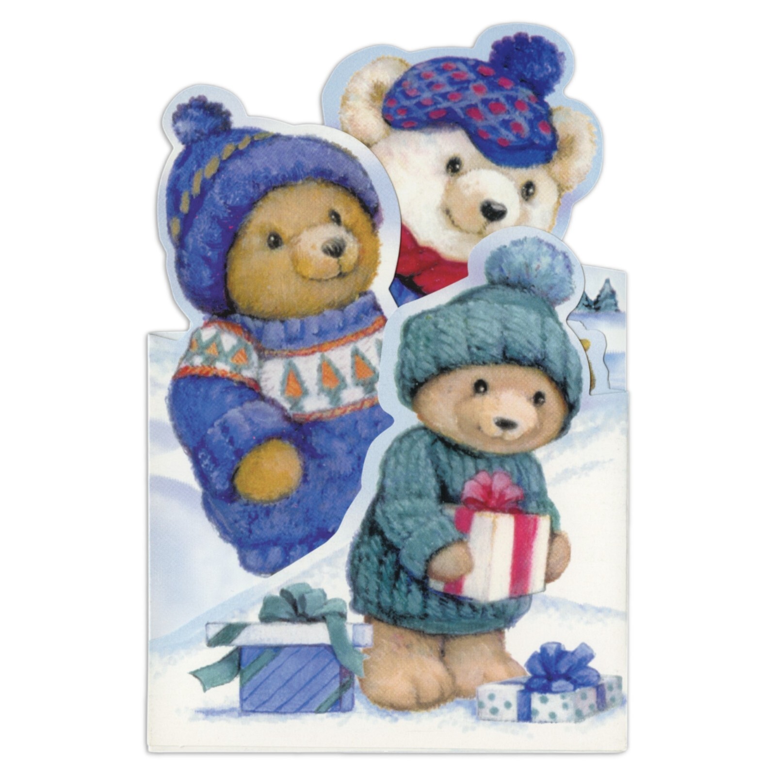 Cute HAPPY HOLIDAYS Cards, Winter Teddy Bears by American Greetings Plus Mark +✉ gallery
