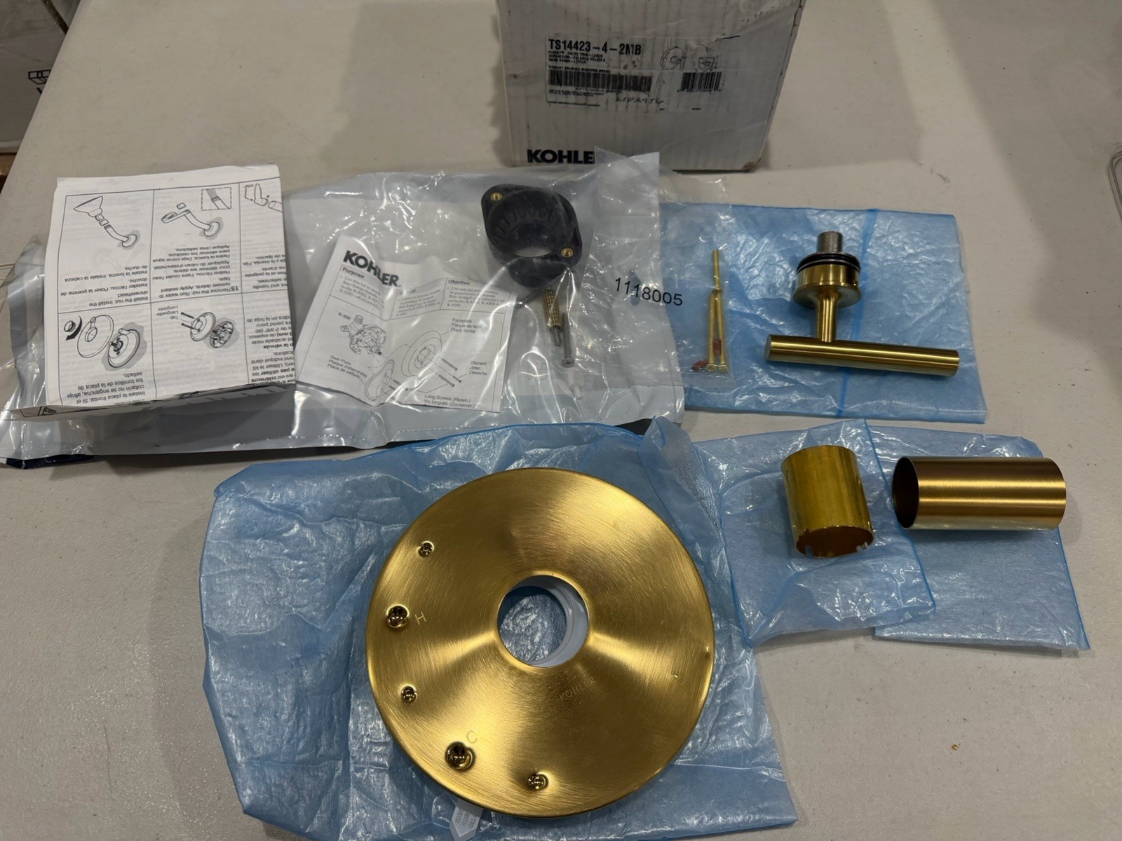 KOHLER K-TS14423-4-2MB Purist Rite-Temp Valve Trim with Lever Handle READ gallery