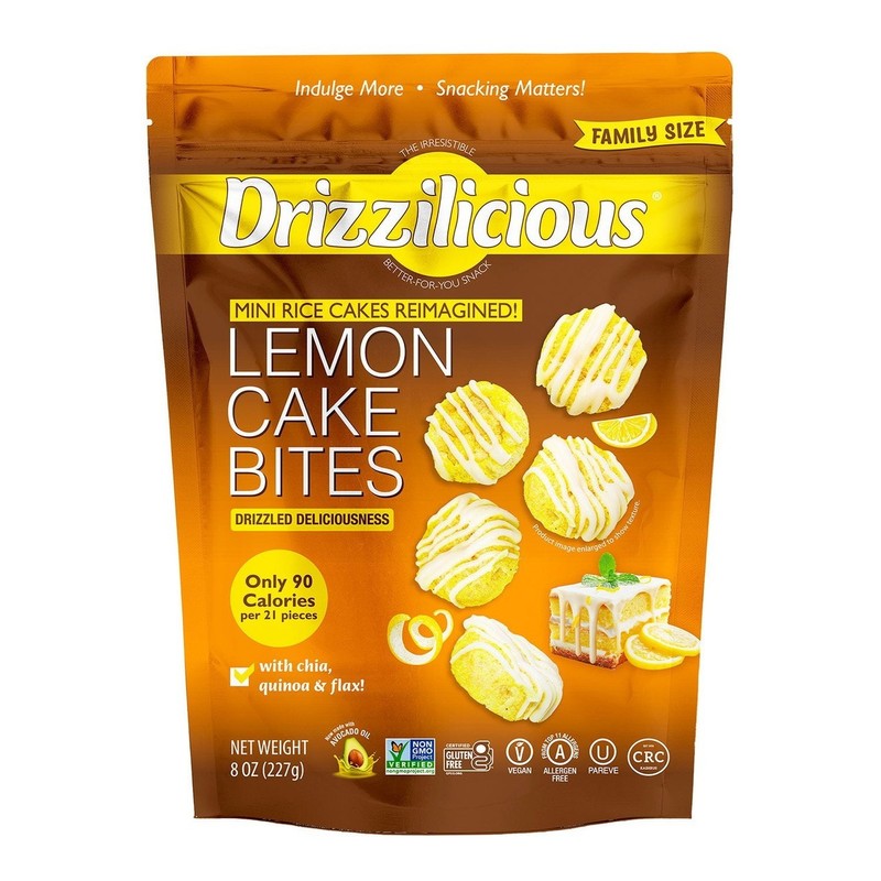 Drizzilicious Lemon Cake Bites Mini Rice Cakes Vegan Gluten Free Snacks 8oz gallery