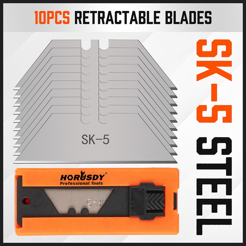 4-Pack Folding Utility Knife Box Cutter Extra 10pcs SK5 Quick Change Blades gallery