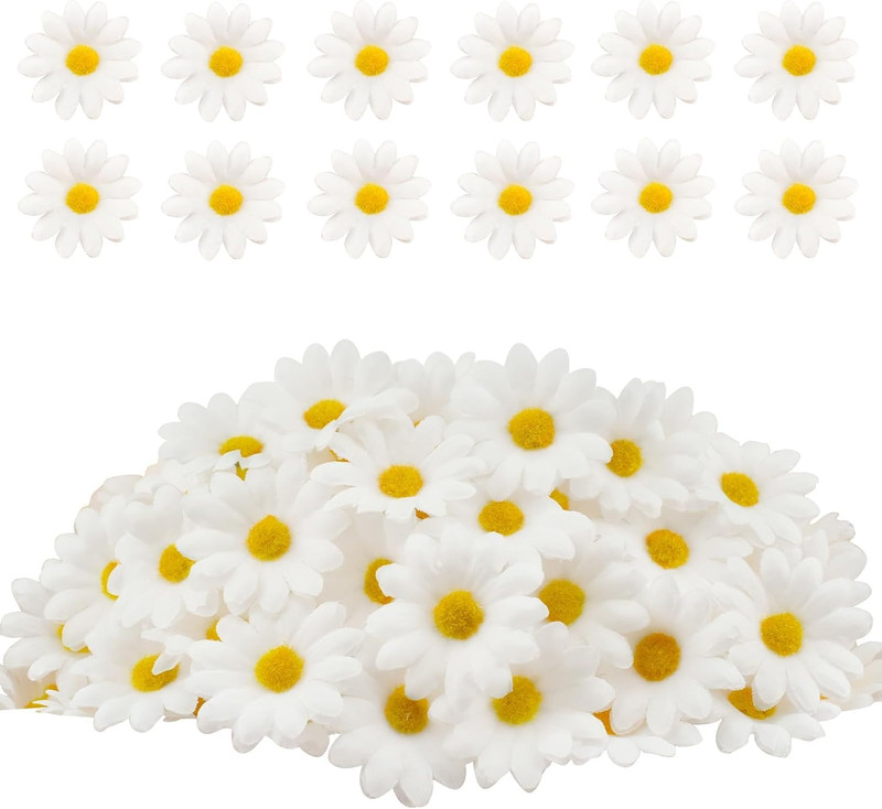 120Pcs Silk Artificial Gerbera Daisy Heads, 1.5 Inch Fabric Fake Chrysanthemum F gallery