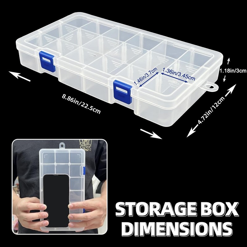 Plastic Organizer Container Storage Adjustable Divider Removable Grid Compart... gallery