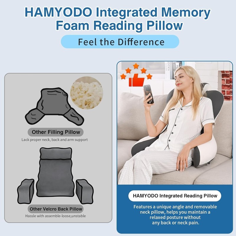 Reading Pillow for Sitting Up Back Support Lumbar Neck Sleep Bed Chair gallery