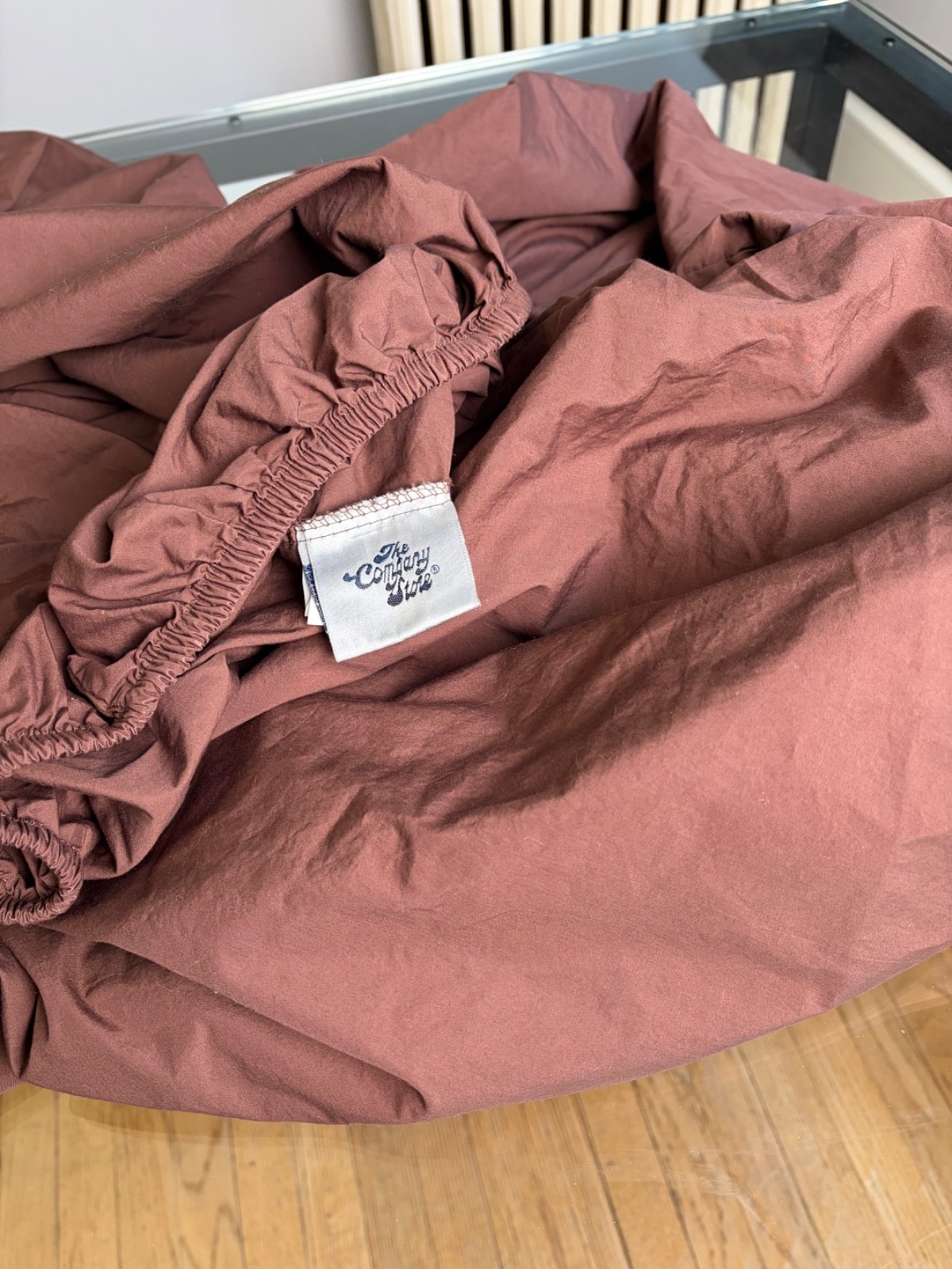 The Company Store Full Fitted 100% Cotton Sheet Chocolate Brown Percale Unused gallery