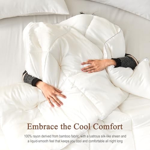 100% Rayon Derived from Bamboo Silk Blend Comforter King White/All Season gallery
