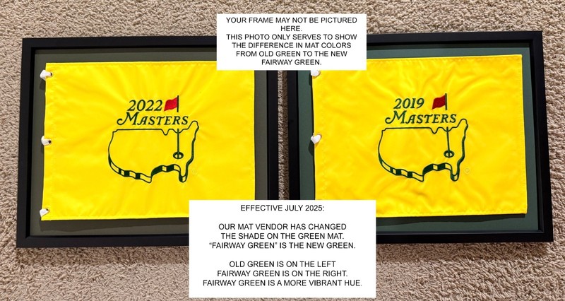 Custom Size Black Golf Flag Frame, blk-001 w/Choice of Mat Color;flag not incl gallery
