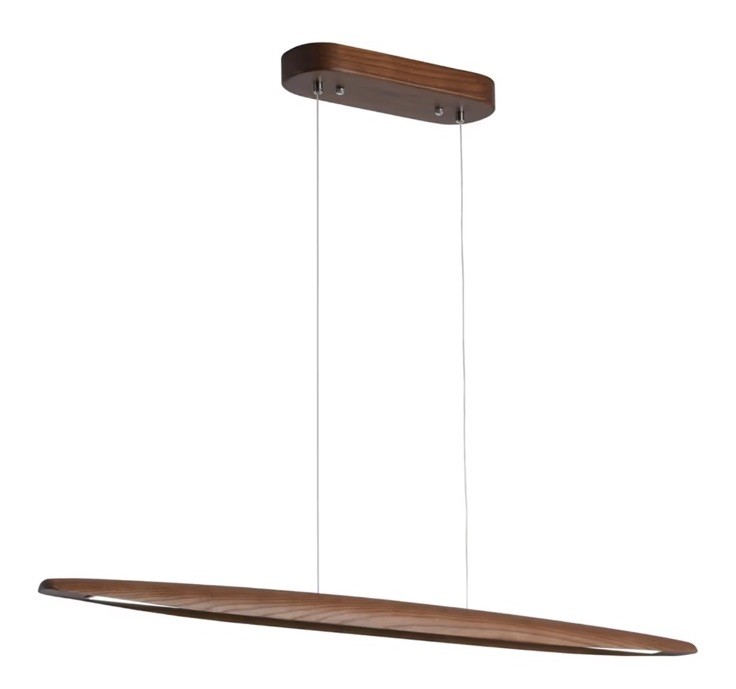 Wood Linear Pendant Light 51in Kitchen Island Dining Pool Table Modern LED Lamp gallery