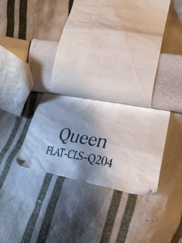 Brooklinen Cooling Cotton Percale Core Sheet Set Tandem Stripe Fresh Moss Queen gallery