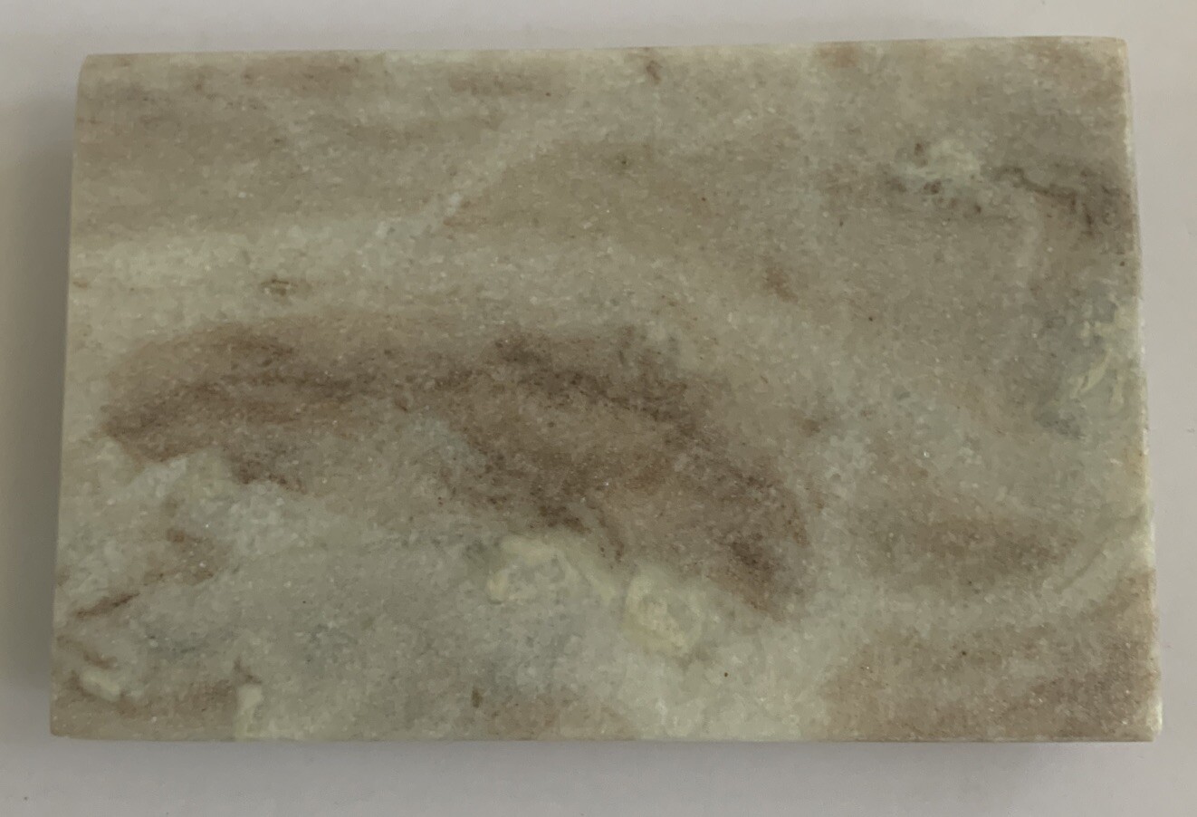 Solid Genuine Marble Soap Dish Beige Brown Stone Rectangle Shape 5.5”x3.5” gallery