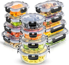 Borosilicate Glass Storage Containers Set – 24PC Airtight Meal Prep Tupperware