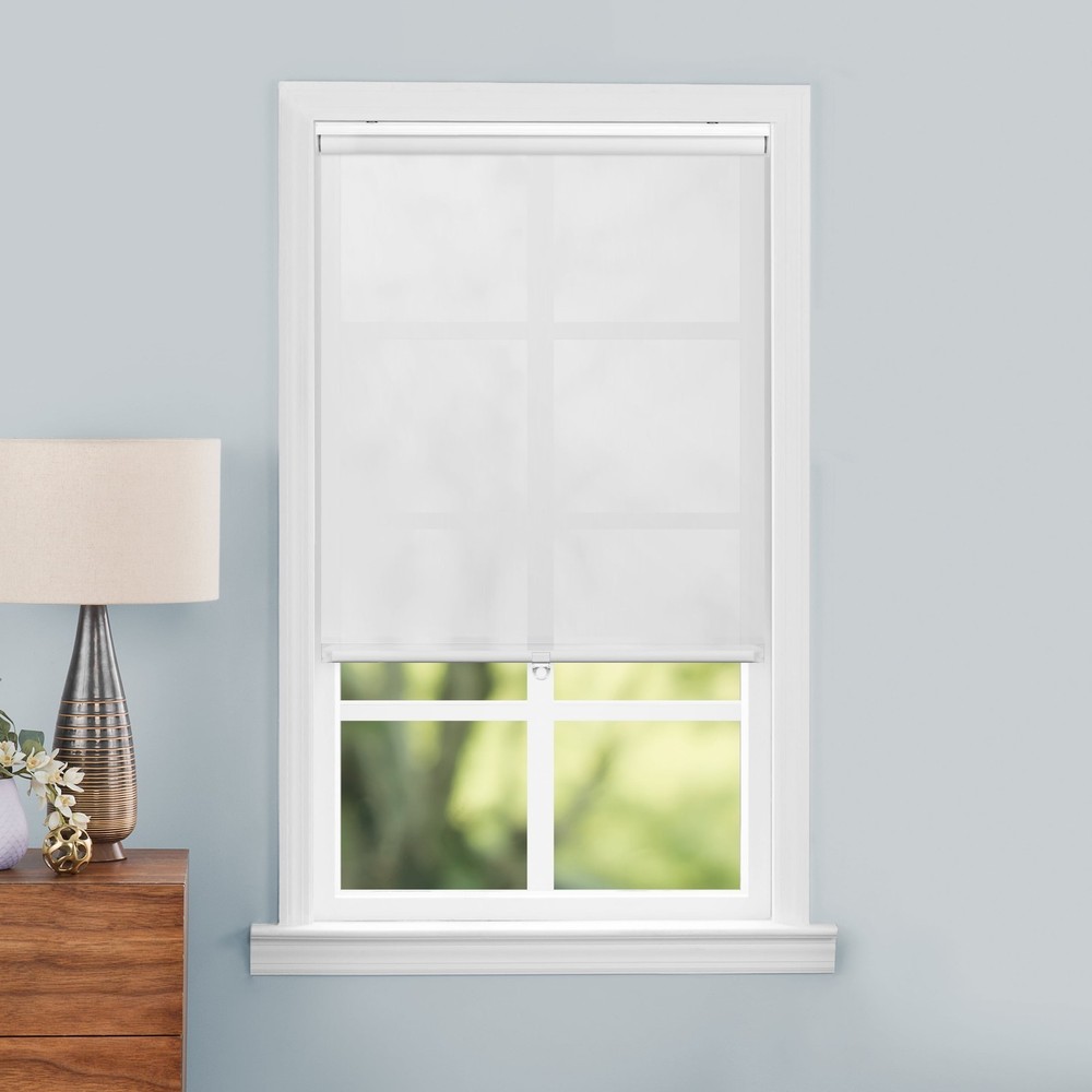 Light Filtering Slow Release Roller Shade 35" W x 72" L White