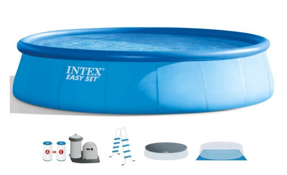 Intex 26175EH 18' x 48" Inflatable Round Outdoor Above Ground Swimming Pool Set gallery