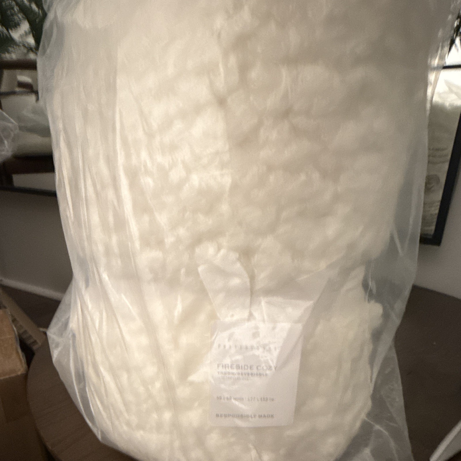 Pottery Barn Fireside Cozy Reversible Sherpa Throw Blanket Ivory 50 x 60 gallery