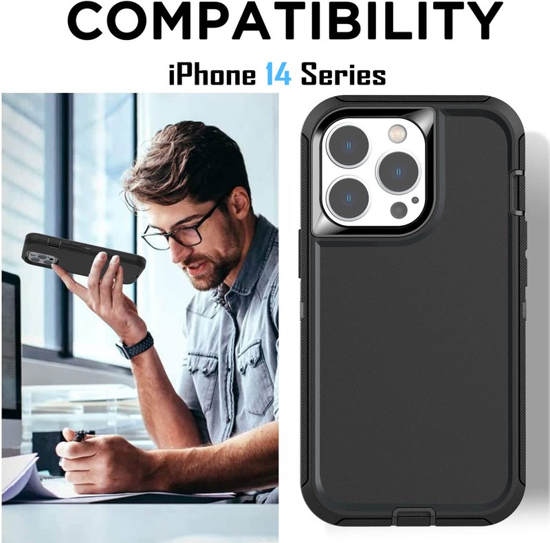 For iPhone 15 14 13 12 11 Plus Pro Max Shockproof Rugged Heavy Duty Case + Clip gallery