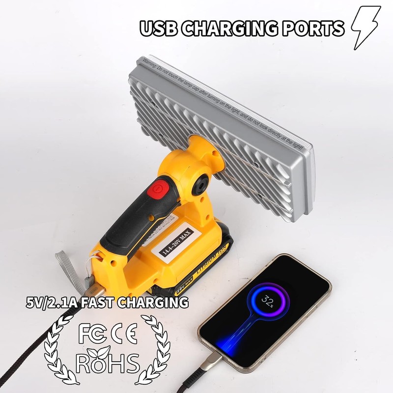 20V Light for Dewalt 20V Max Lithium-ion Battery 40W 4200LM 35W 30W Flashlight gallery
