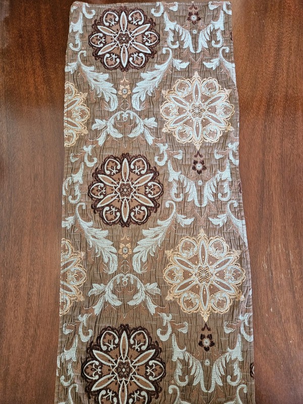 Comphy Table Runner Turquoise Blue & Brown Mandala Pattern Home Decor Tapestry gallery