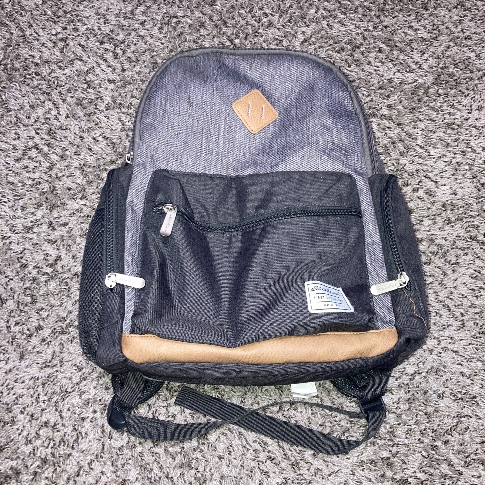 Eddie Bauer First Adventure Backpack- Gray & Brown