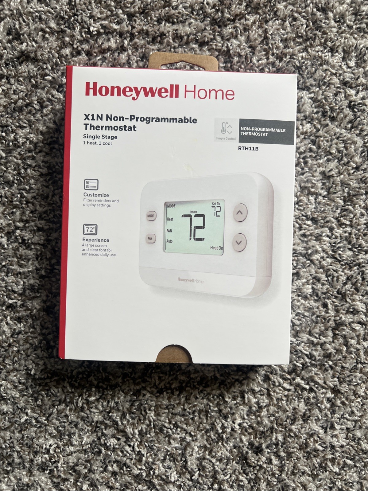 NEW HONEYWELL X1N NON-PROGRAMMABLE THERMOSTAT SINGLE STAGE RTH11B HOME SEALED gallery