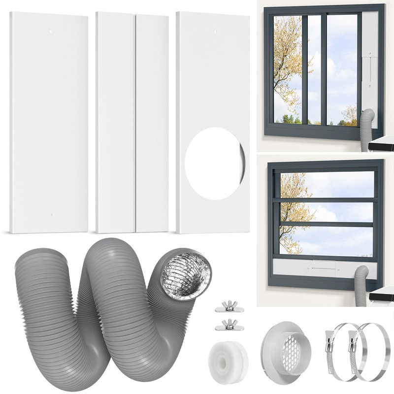 Dryer Vent Window Kit, Window Duct Kit with Hose Adjustable Dryer Vent Seal P gallery