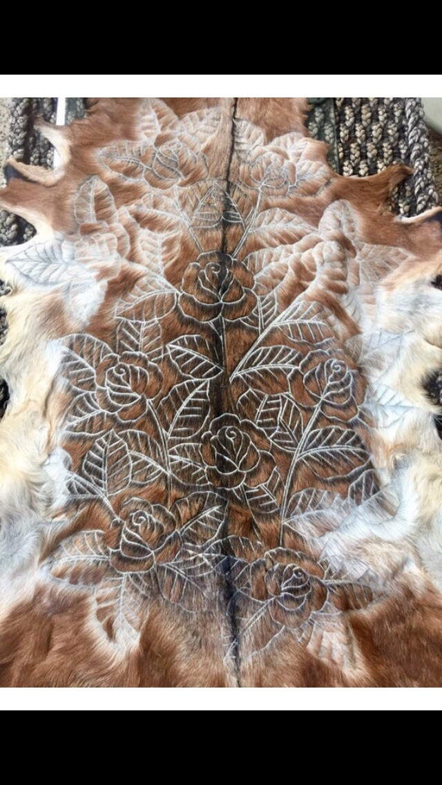 Rose Print Goat Skin Mat gallery
