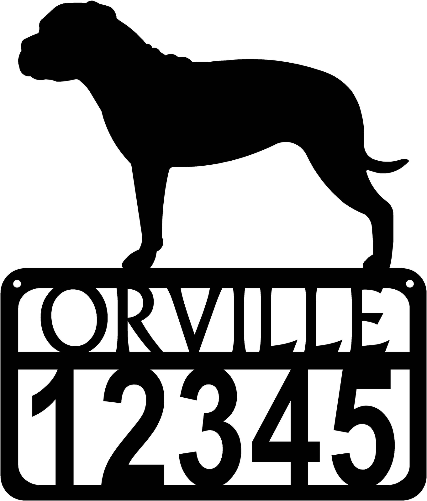 Bullmastiff House Address Sign for Name & Number | Dog Gifts - Made in USA gallery