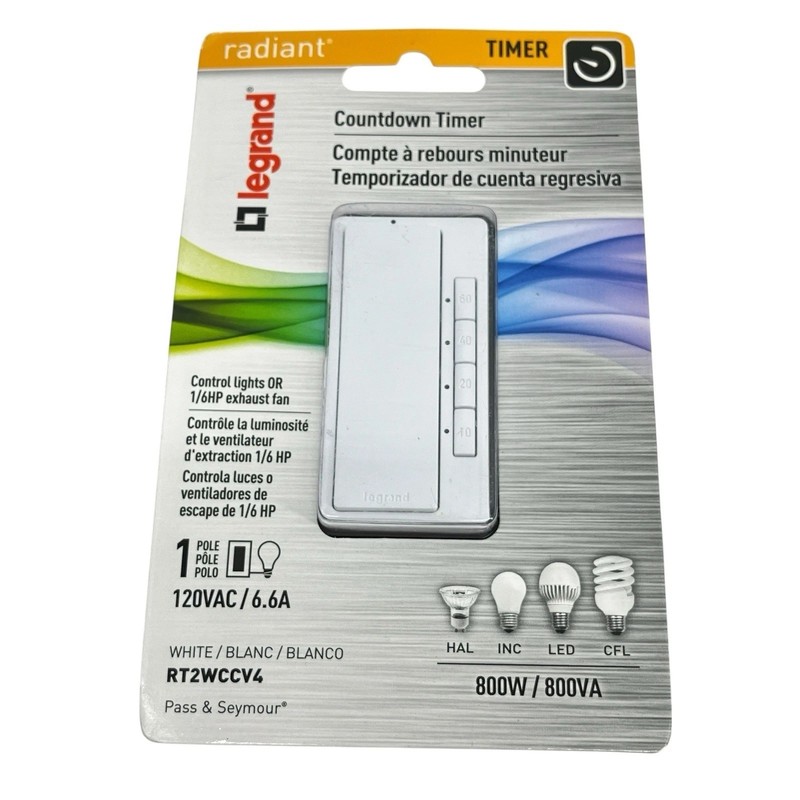 Legrand Countdown Timer For Control Lights Or 1/6 HP Exhaust Fan RT2WCCV4 gallery