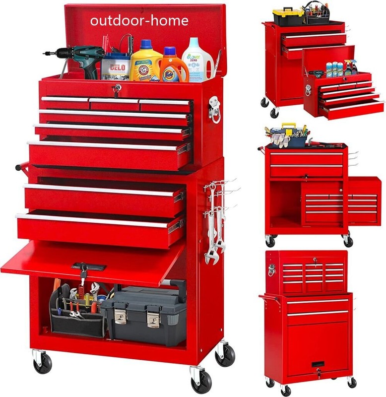 Rolling Tool Chest 8-Drawer Mobile Workbench Garage Tool Boxs Storage Cabinet gallery
