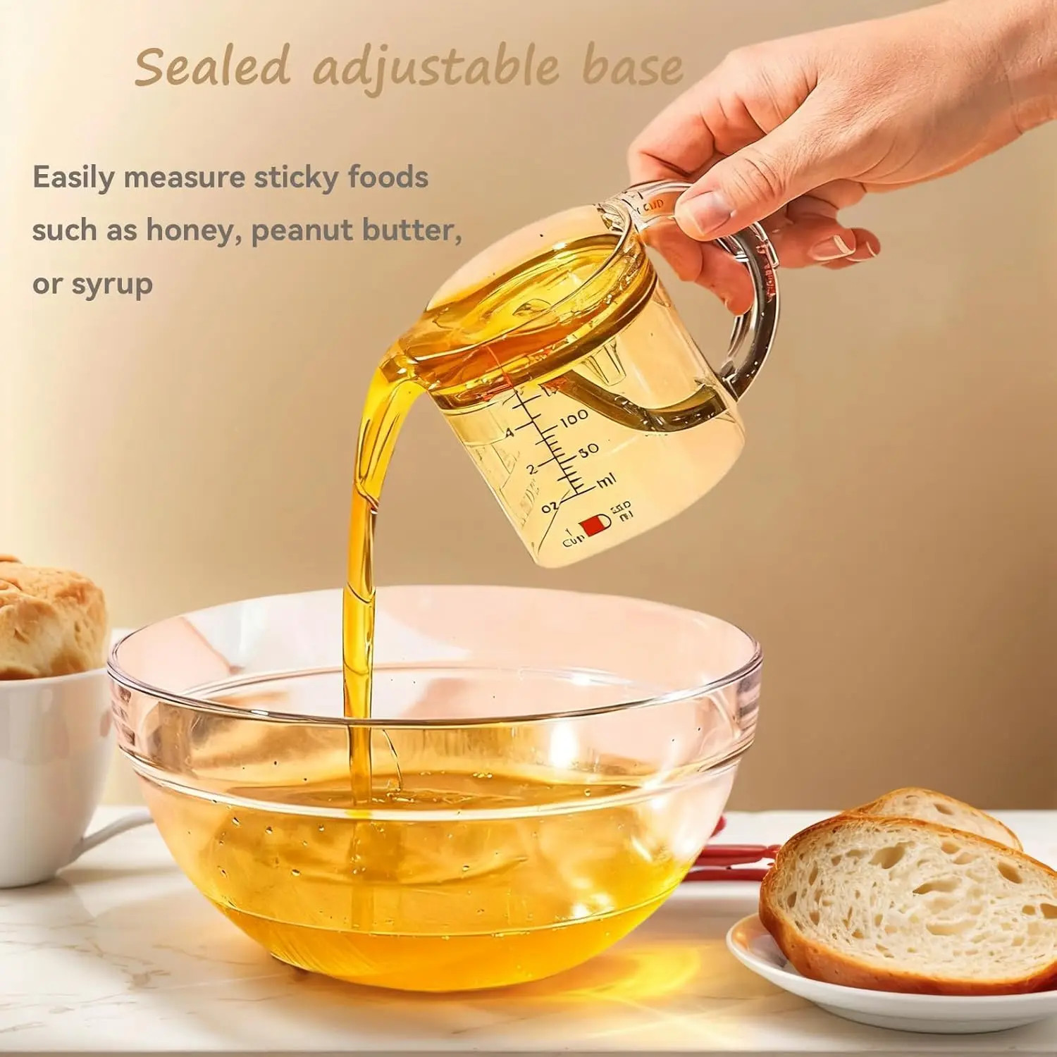 4-IN-1 Measuring Cup Adjustable Multi Functional Measuring Cup with Scraper gallery
