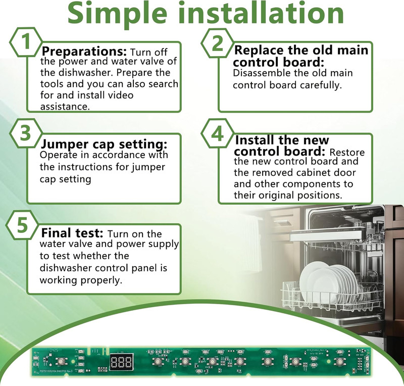 GE Dishwasher Control Board & User Interface, Compatible with Select Models gallery