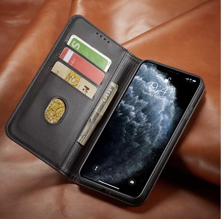 For iPhone 15 14 13 12 11 Plus Pro Max Mini X Leather Magnetic Flip Wallet Case gallery
