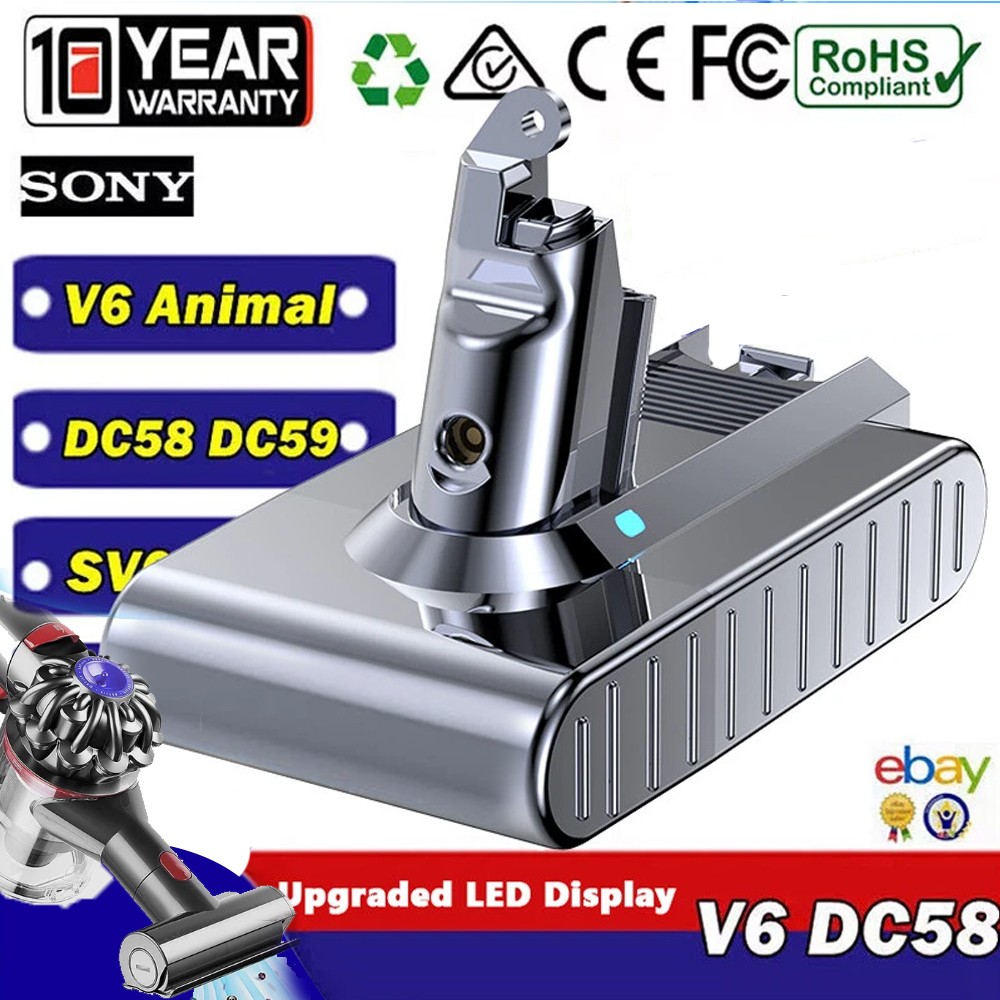 6400mAh Battery For Dyson V6 Replacement Li-ion Animal SV09 DC58 DC59 DC62 US gallery