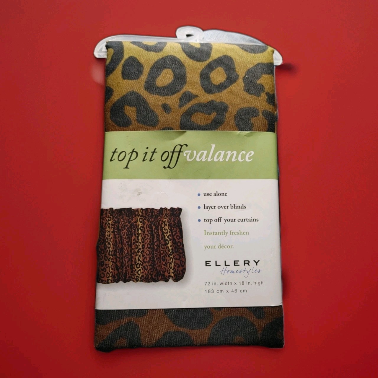 Ellery Homestyles Top it Off Pouf Valances Cheetah Animal 72" by 18" Use For ART gallery