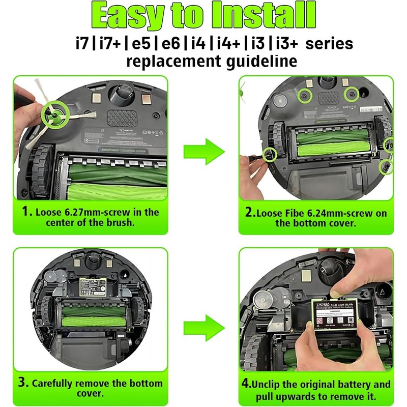 For iRobot Roomba 14.4V e5 e6 i3 i4 i6 i7+ ABL-D1 3.5Ah i7 3.5Ah Lithium Battery gallery