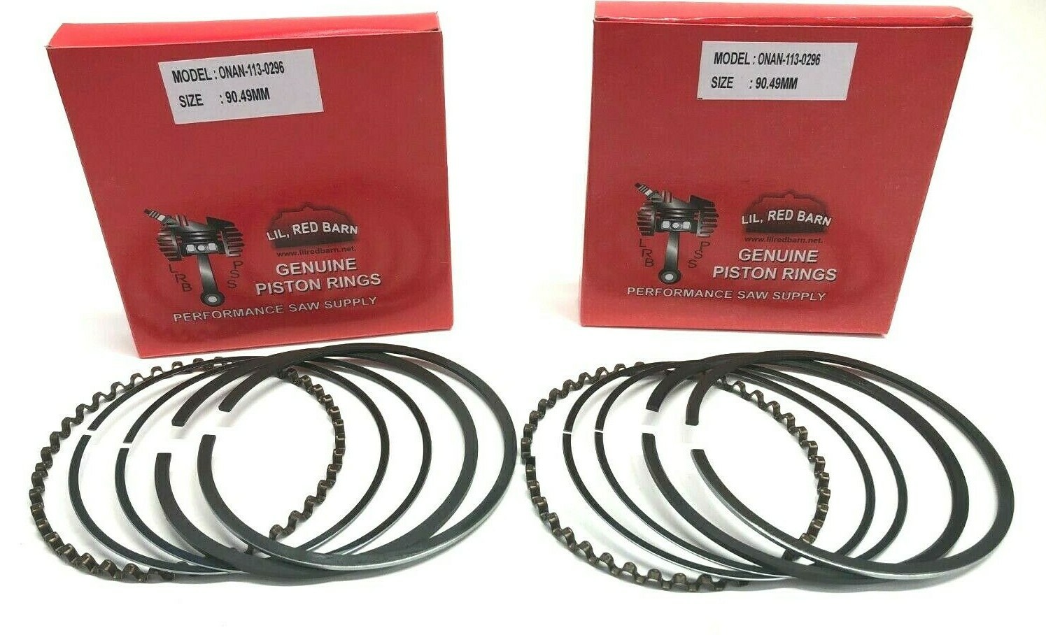 2 NEW PISTON RINGS FITS ONAN 0113-0296 STD. RING SET FITS P 224, NH, NHC, T260 gallery