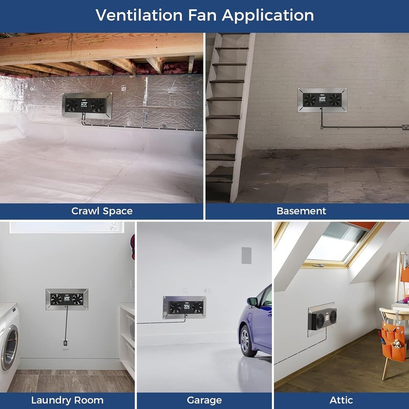 VentirPro S2 Crawlspace Ventilation Fan ALORAIR Crawlspace Fan vent Speed 240CFM gallery