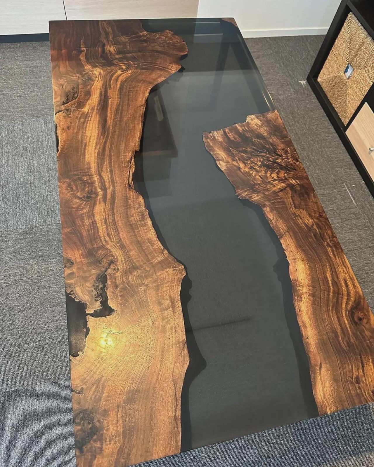 Live Edge Epoxy Wood Resin Table Top Handmade Living Room Custom gallery