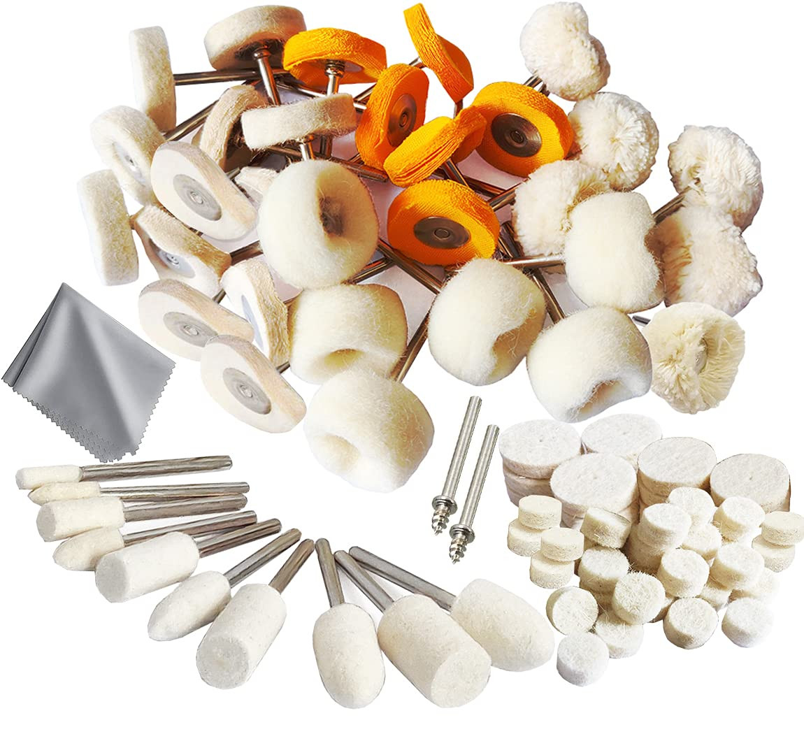 78 Pcs Polishing Buffing Wheel Set for Dremel Polishing Kit Felt Wool Cotton 1/8 gallery