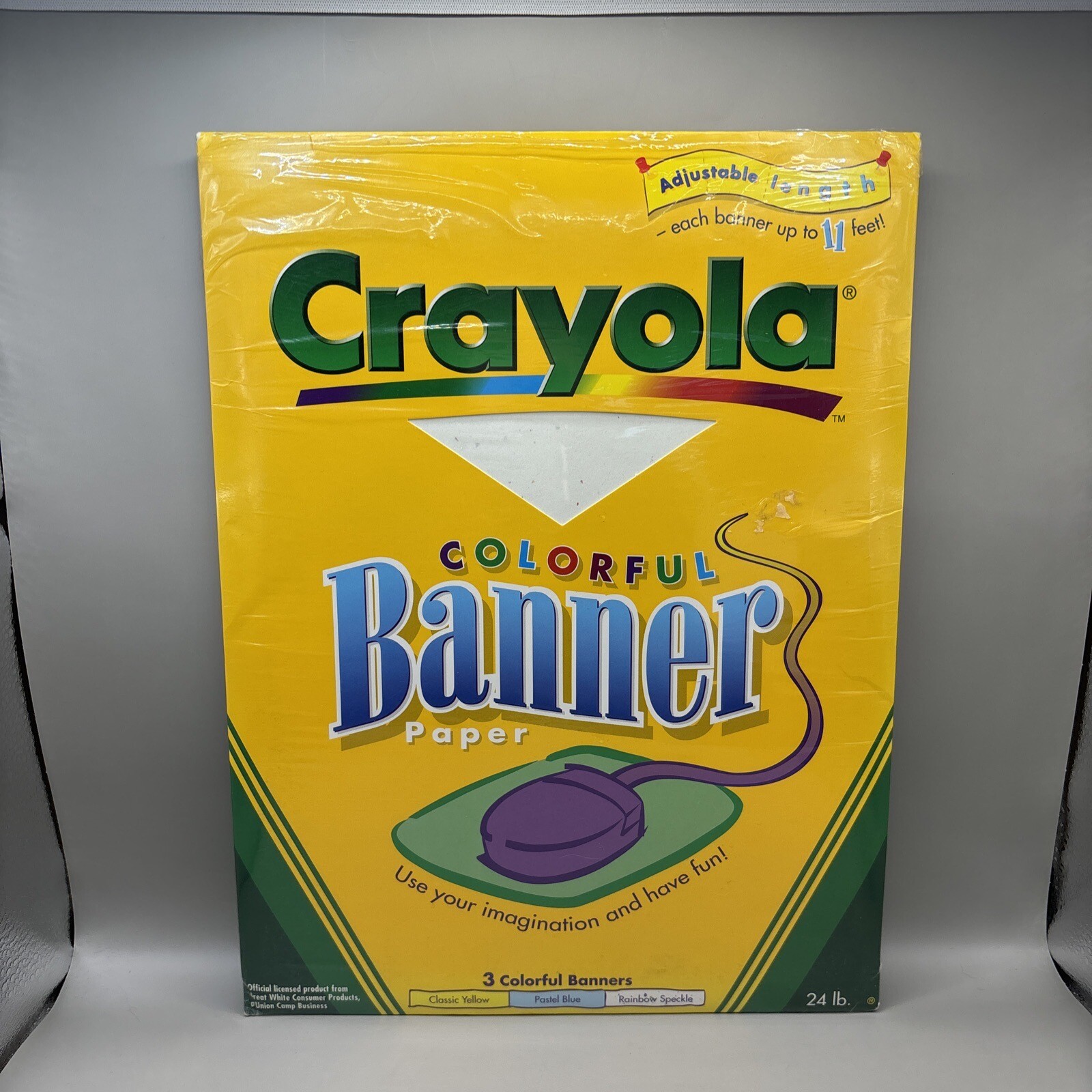 VTG Crayola 3 Adjustable Length Banner Package 24# Paper Yellow / Blue / Speckle gallery