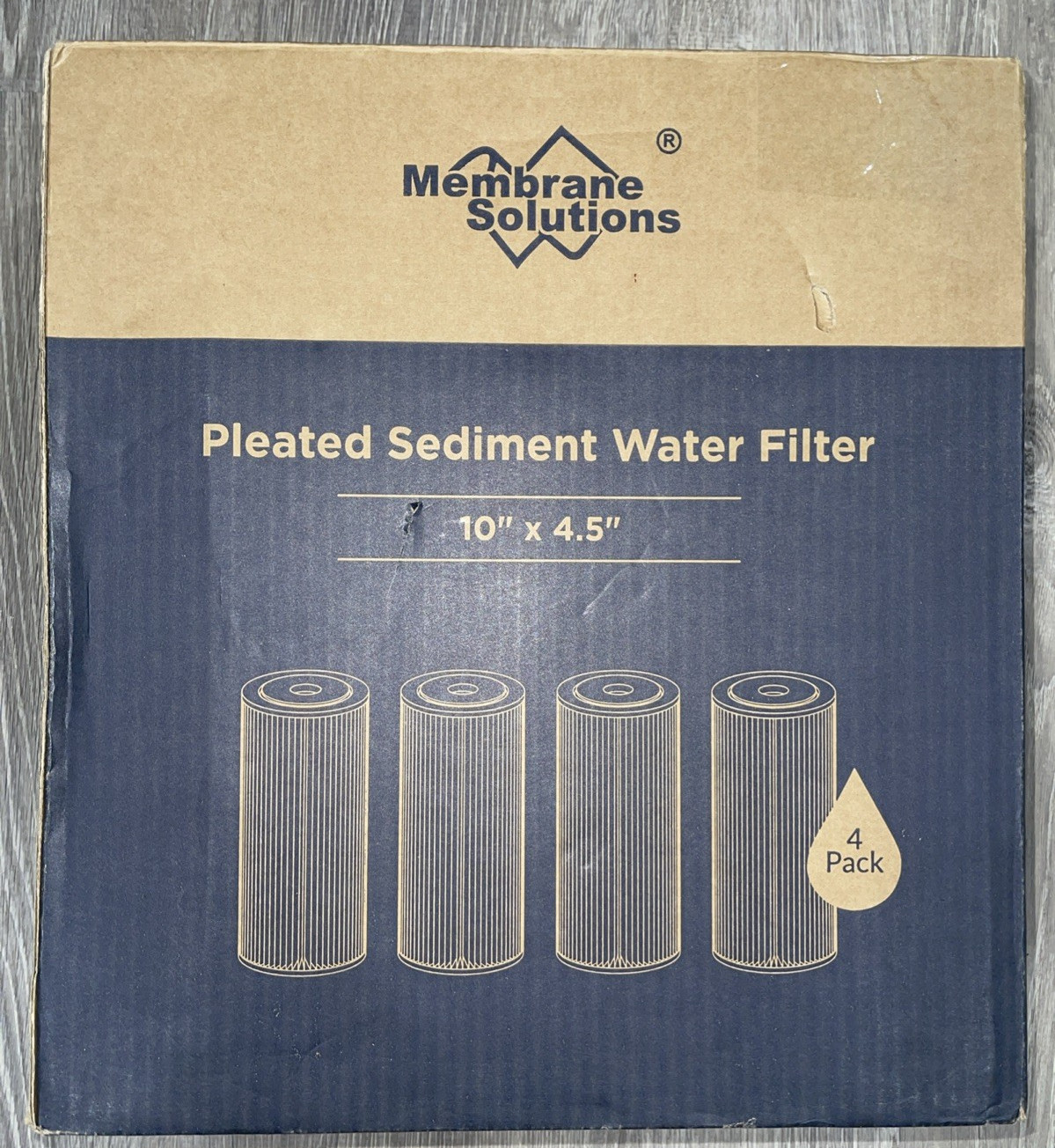 Membrane Solutions 4 Pk - 10" x 4.5" Sediment Pleated Water Filters PE-F10B-20 gallery