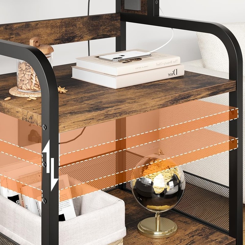 3-Tier Large Printer Stand Industrial Rolling Printer Cart W/ Adjustable Shelf gallery