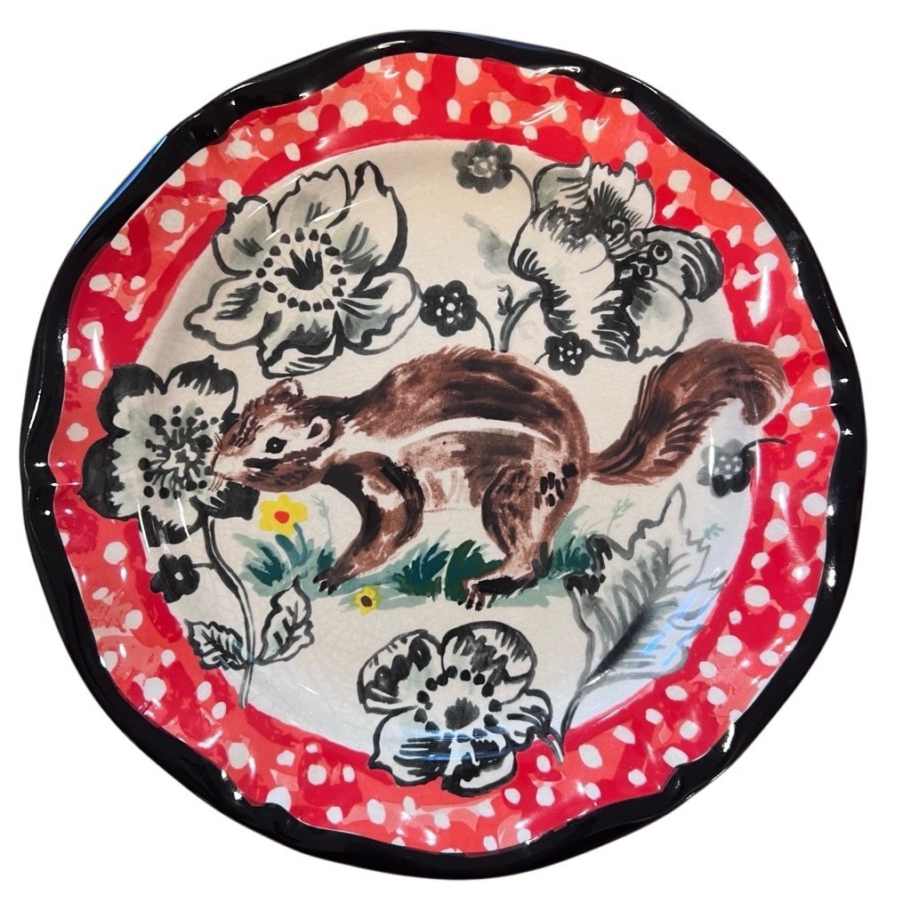 Nathalie Lete Anthropologie CHIPMUNK SQUIRREL Plate 10" Francophile gallery