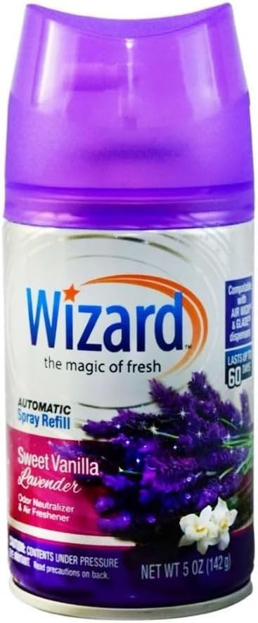 6 WIZARD AUTOMATIC SPRAY REFILLS – 5 oz – SWEET VANILLA LAVENDER gallery