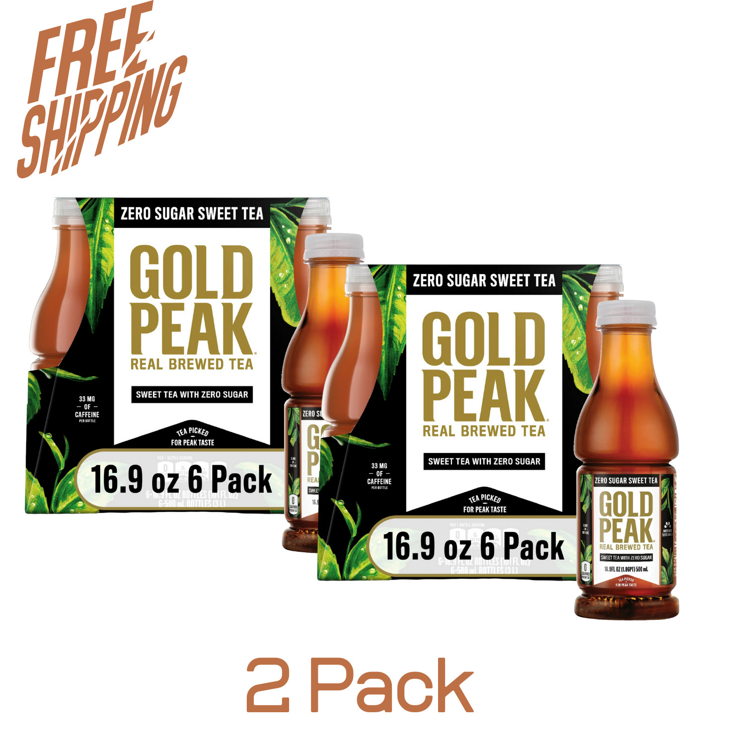 Gold Peak Real Brewed Tea Zero Sugar , Bottled Tea Drink, 16.9 fl oz, 12 Bottles gallery