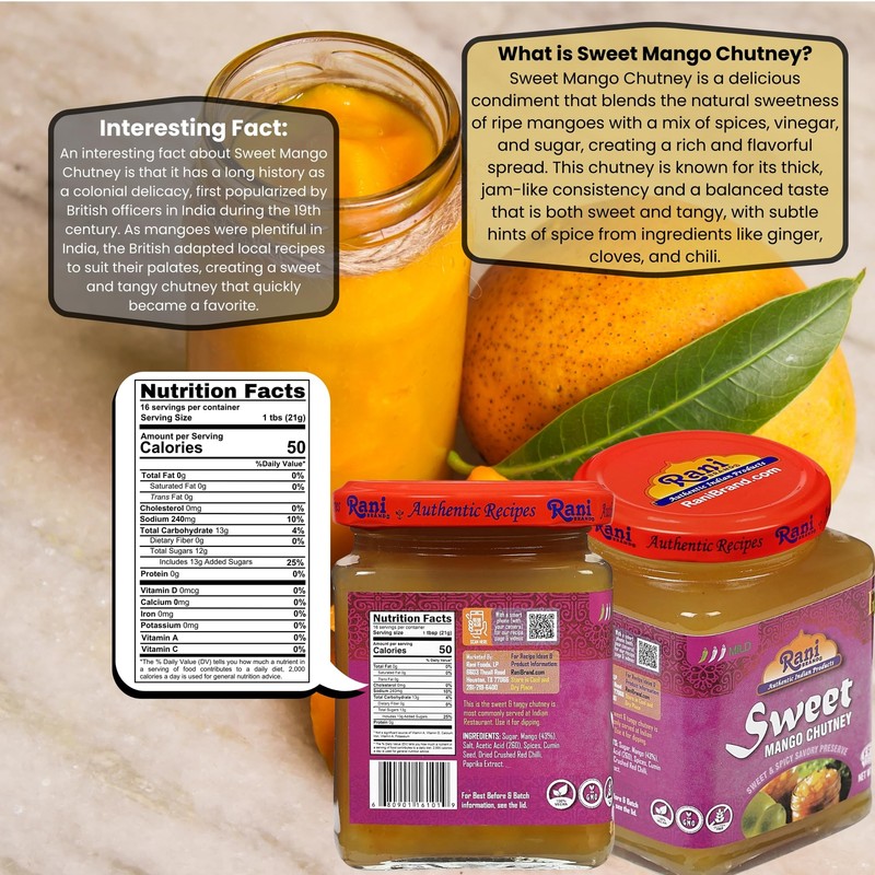 Rani Sweet Mango Chutney (Indian Preserve) 12.3oz (350g) gallery