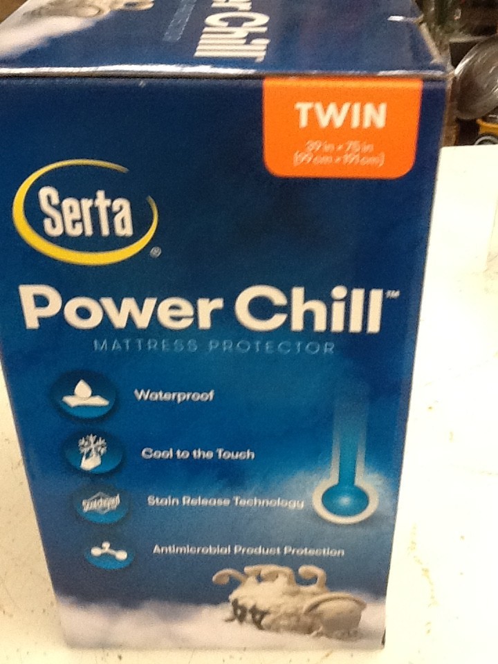 Serta Power Chill Mattress Protector Waterproof Antimicrobial Size Twin NEW gallery