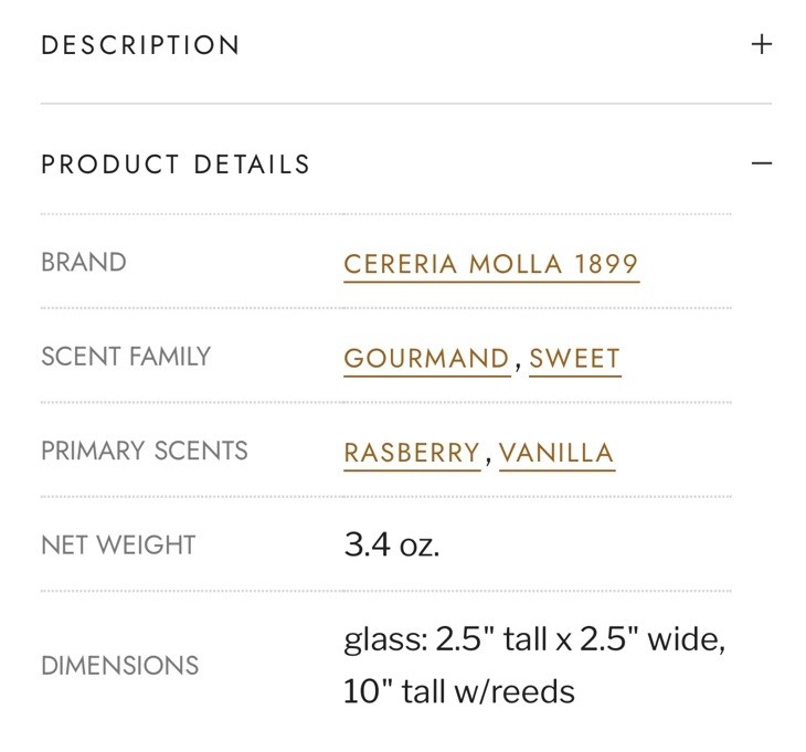 Cereria Molla 1899 Raspberry & Black Vanilla Reed Diffuser 3.4 Fl Oz gallery