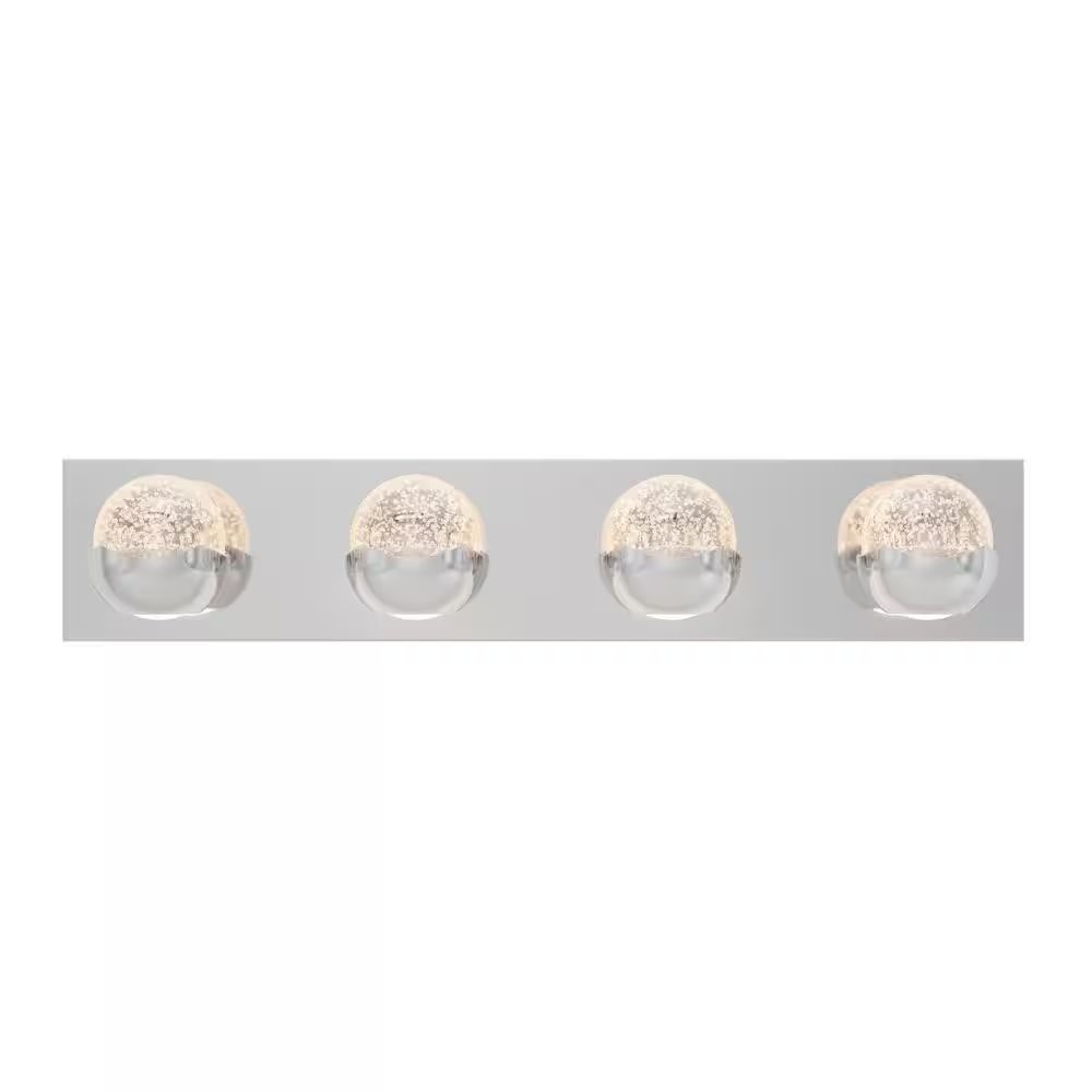 Artika Oracle 27 in. 4 Light Chrome Modern Integrated LED 5 CCT Vanity Light Bar gallery